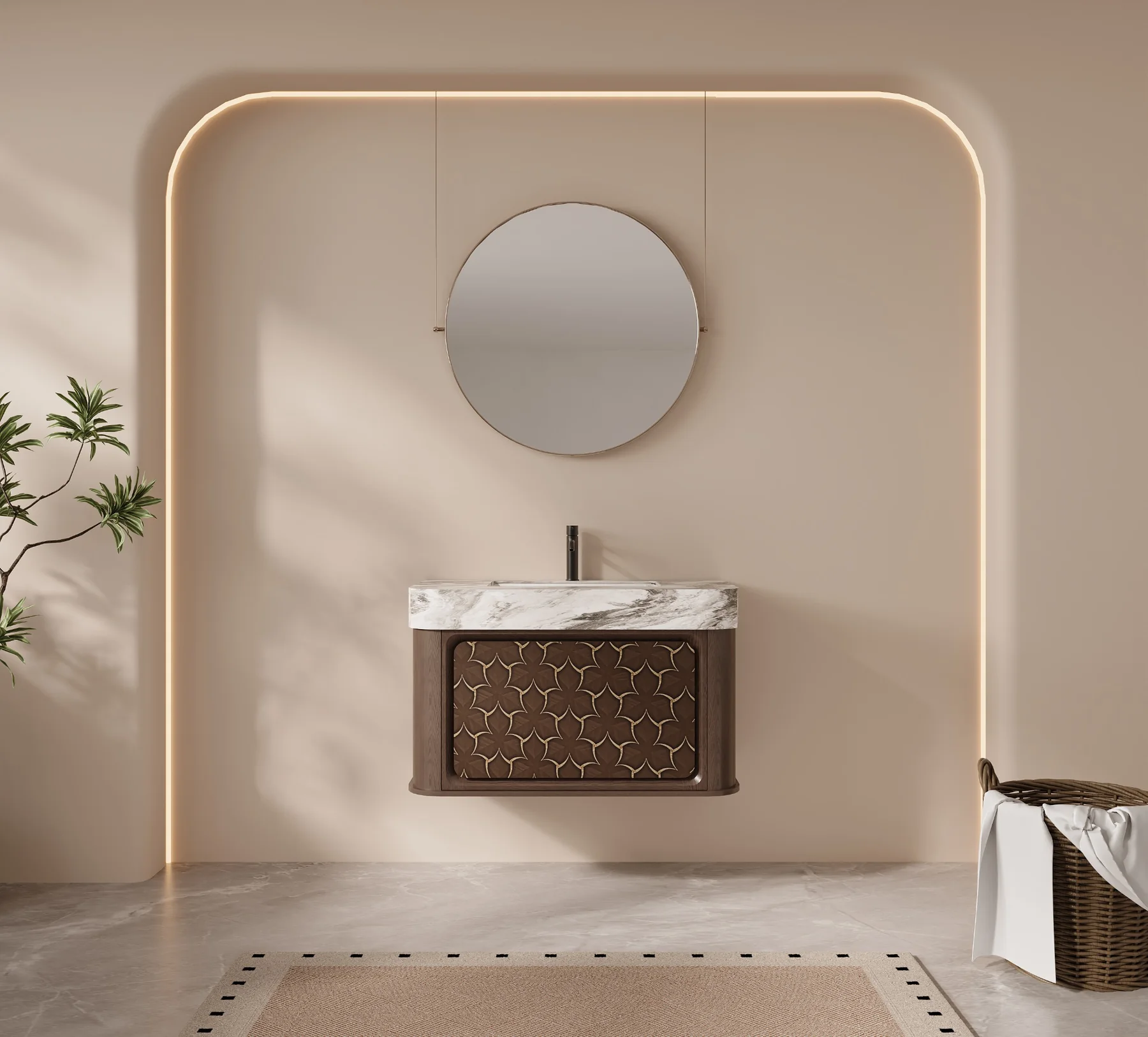 Arabesque 72″ Teak Double Vanity view 3