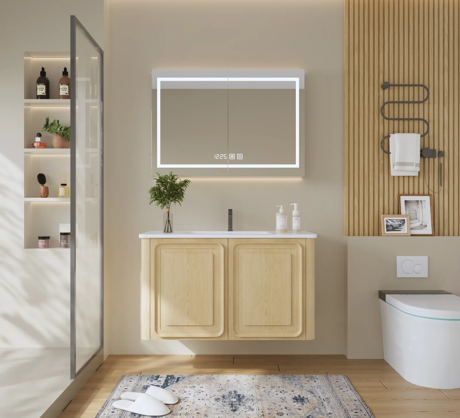 Arc 36″ Oak Floating Vanity