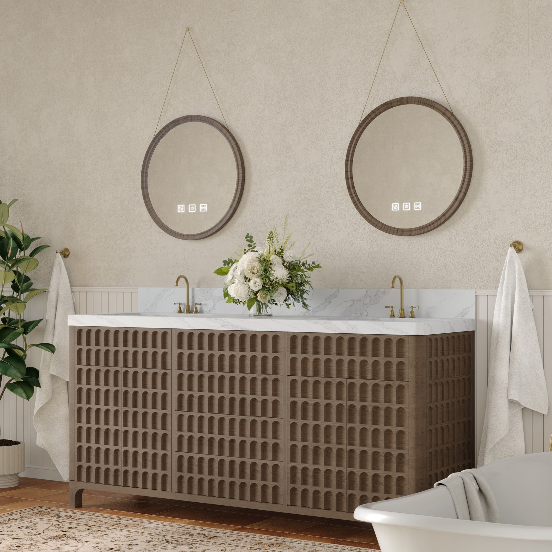 Arcadia 72-inch Walnut Double Vanity view 4