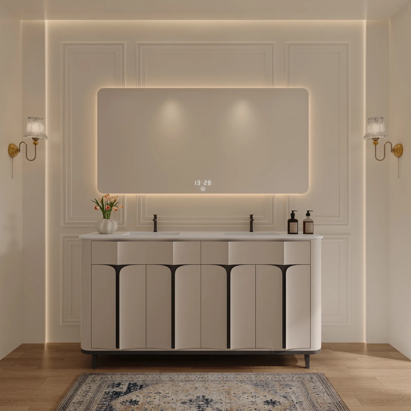 Arden 60″ White Double Vanity