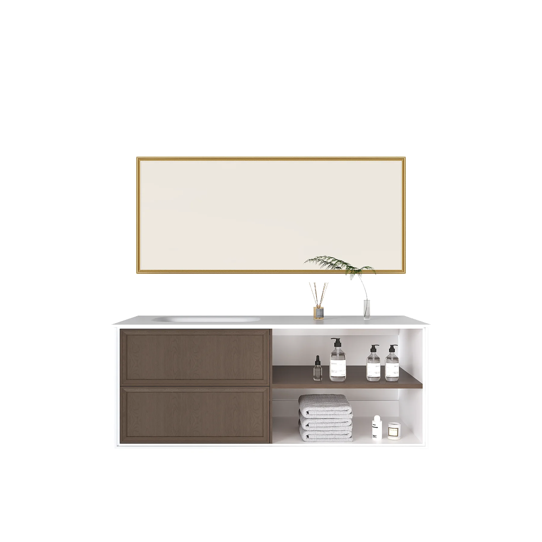 Atelier 60″ White Open-Shelf Vanity view 4