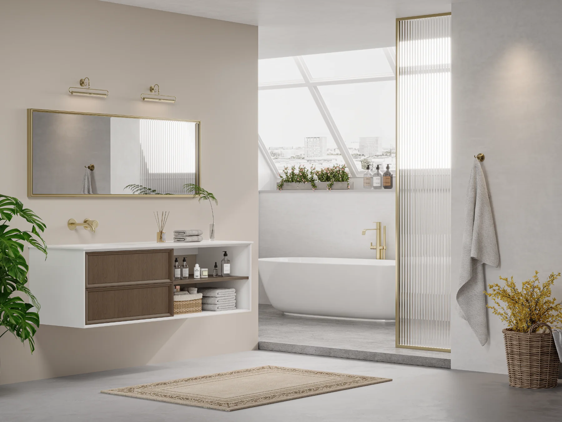 Atelier 60″ White Open-Shelf Vanity view 5