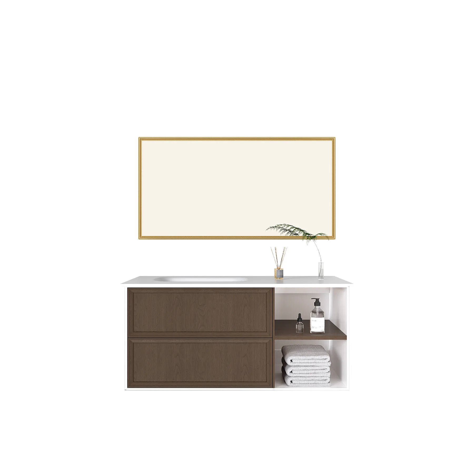 Atelier 60″ White Open-Shelf Vanity view 6