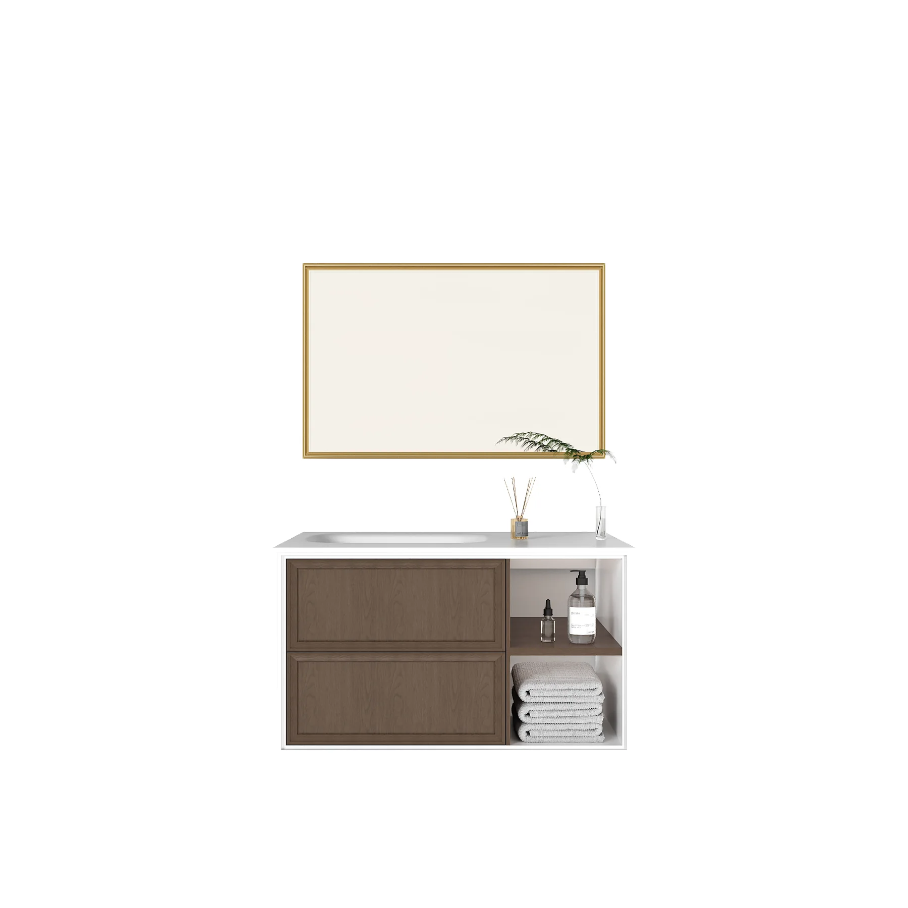 Atelier 60″ White Open-Shelf Vanity view 7
