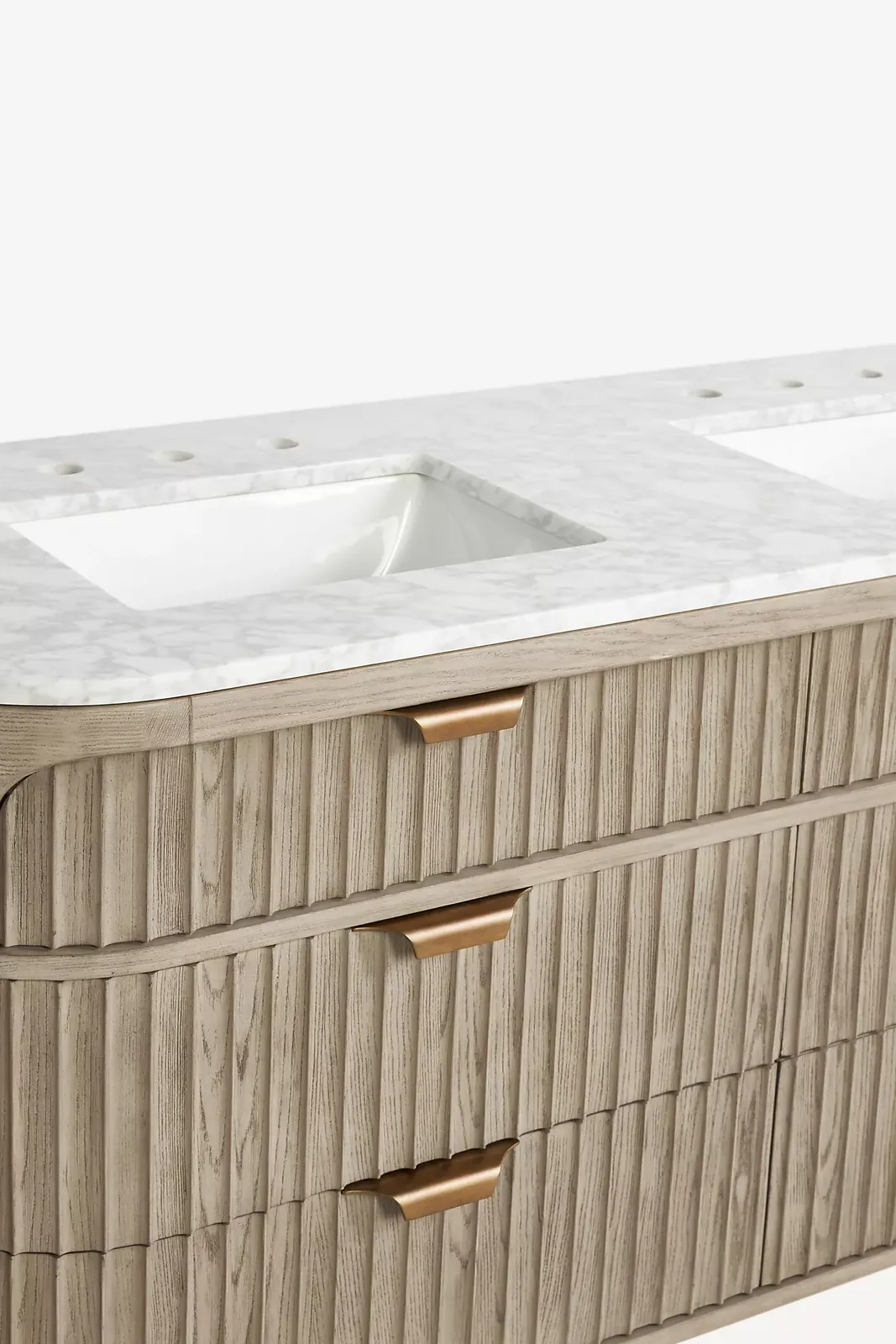 Aurelia 60" Ash Fluted Double Bathroom Vanity view 3