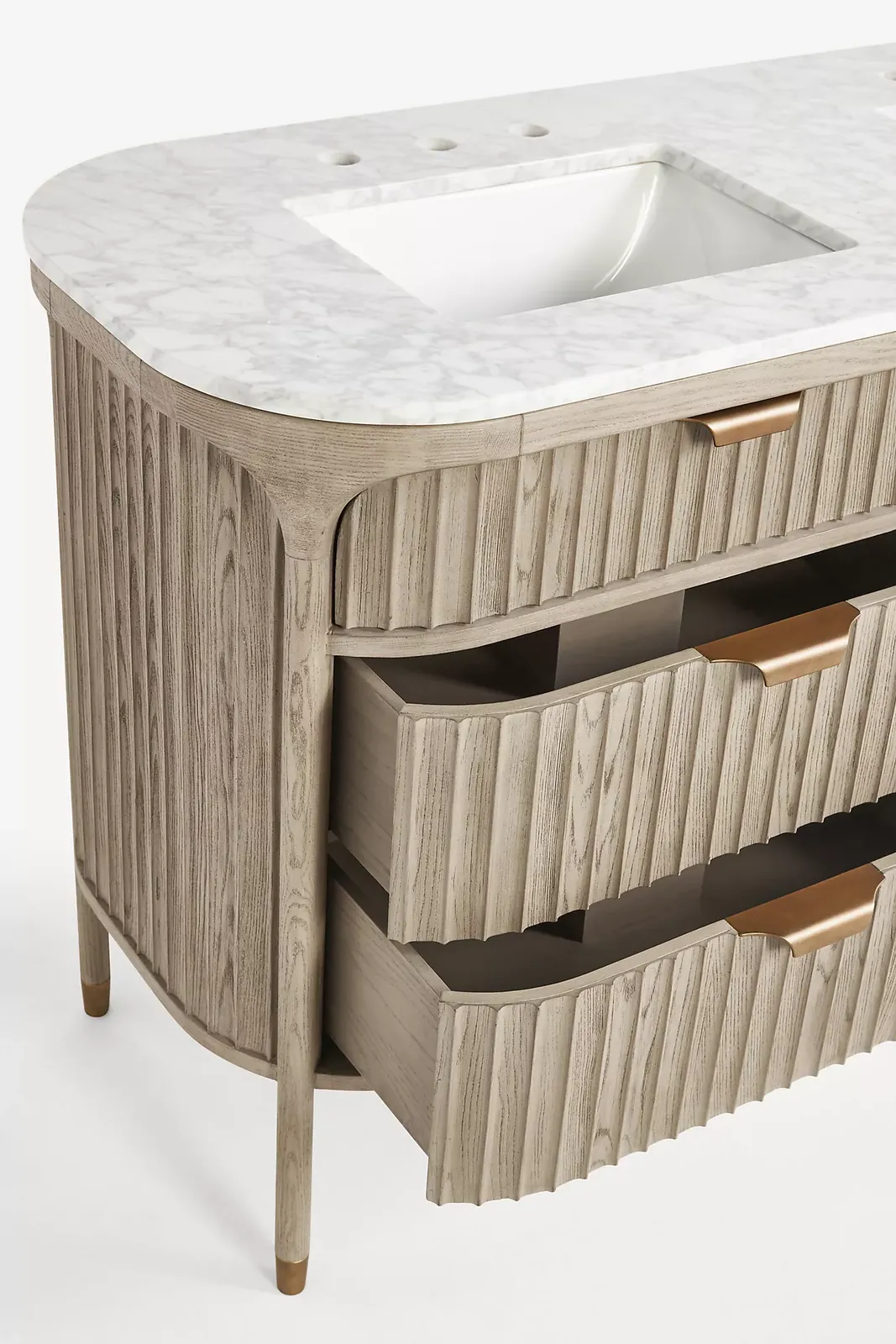 Aurelia 60" Ash Fluted Double Bathroom Vanity view 4
