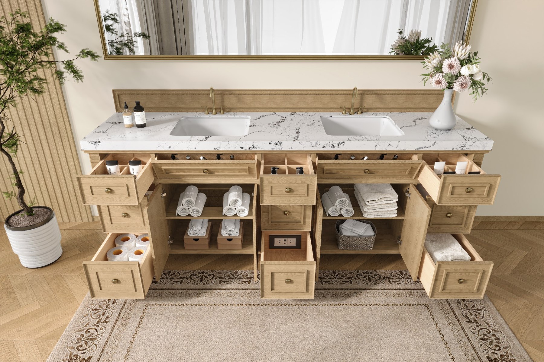 Aurelia 84-inch Oak Double Vanity view 3