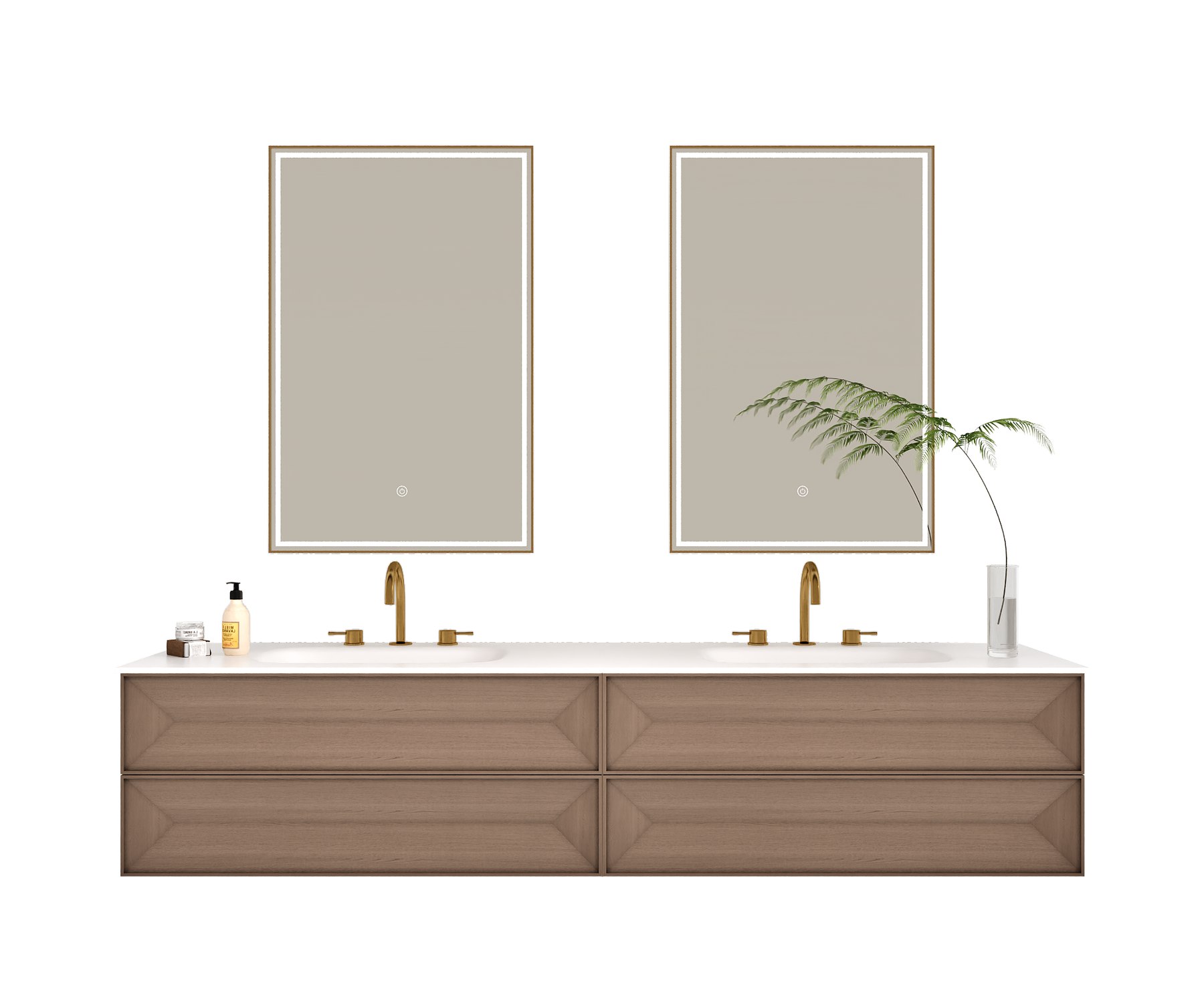 Elara 60-inch Teak Floating Double Vanity view 2