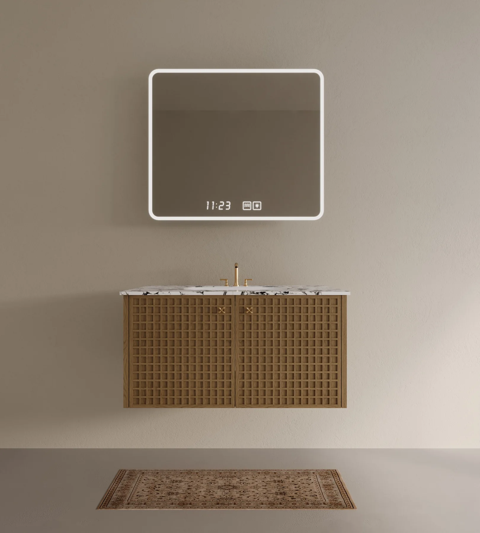 Grid Ash 72″ Floating Double Vanity view 2