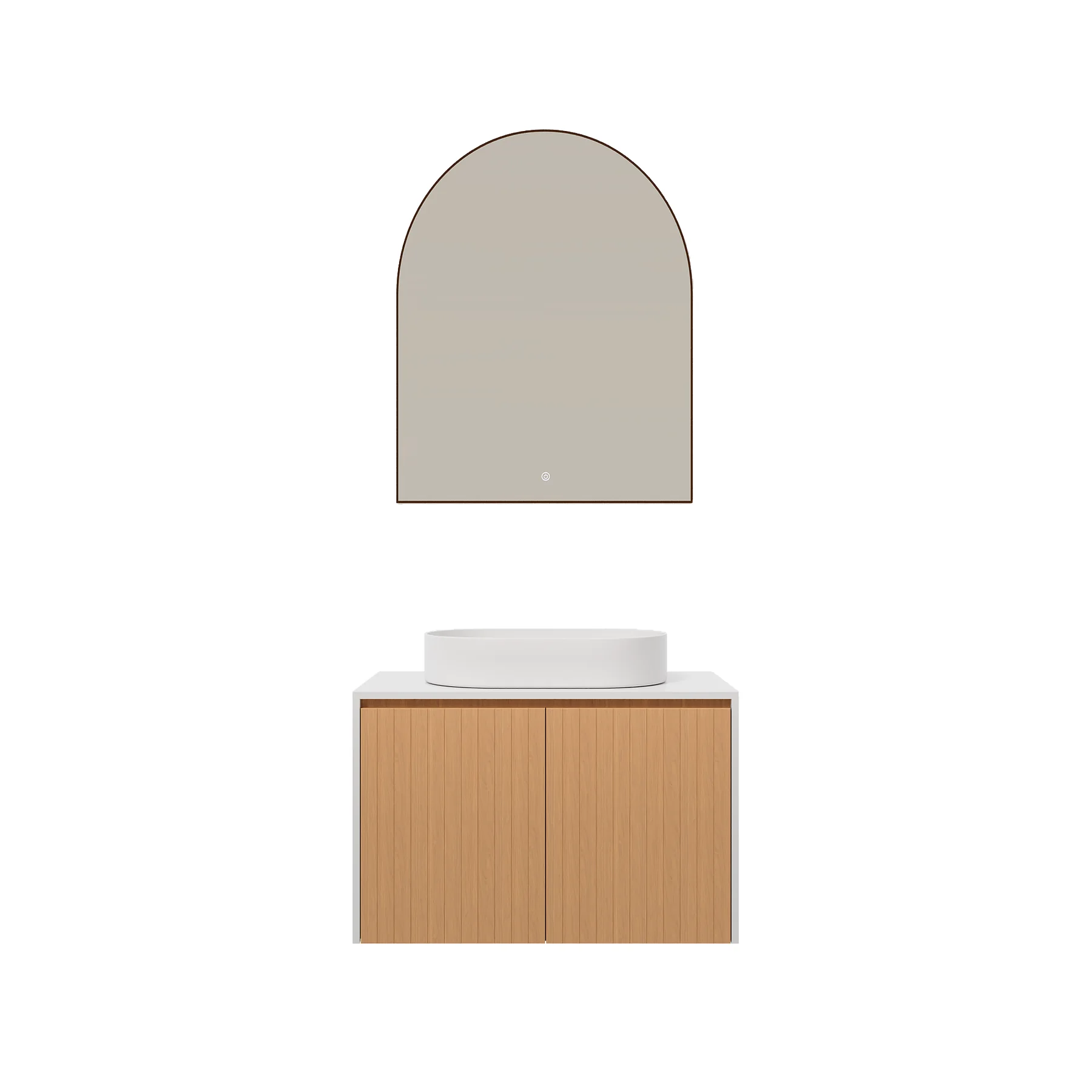 Linea 48″ Oak Floating Vanity view 2