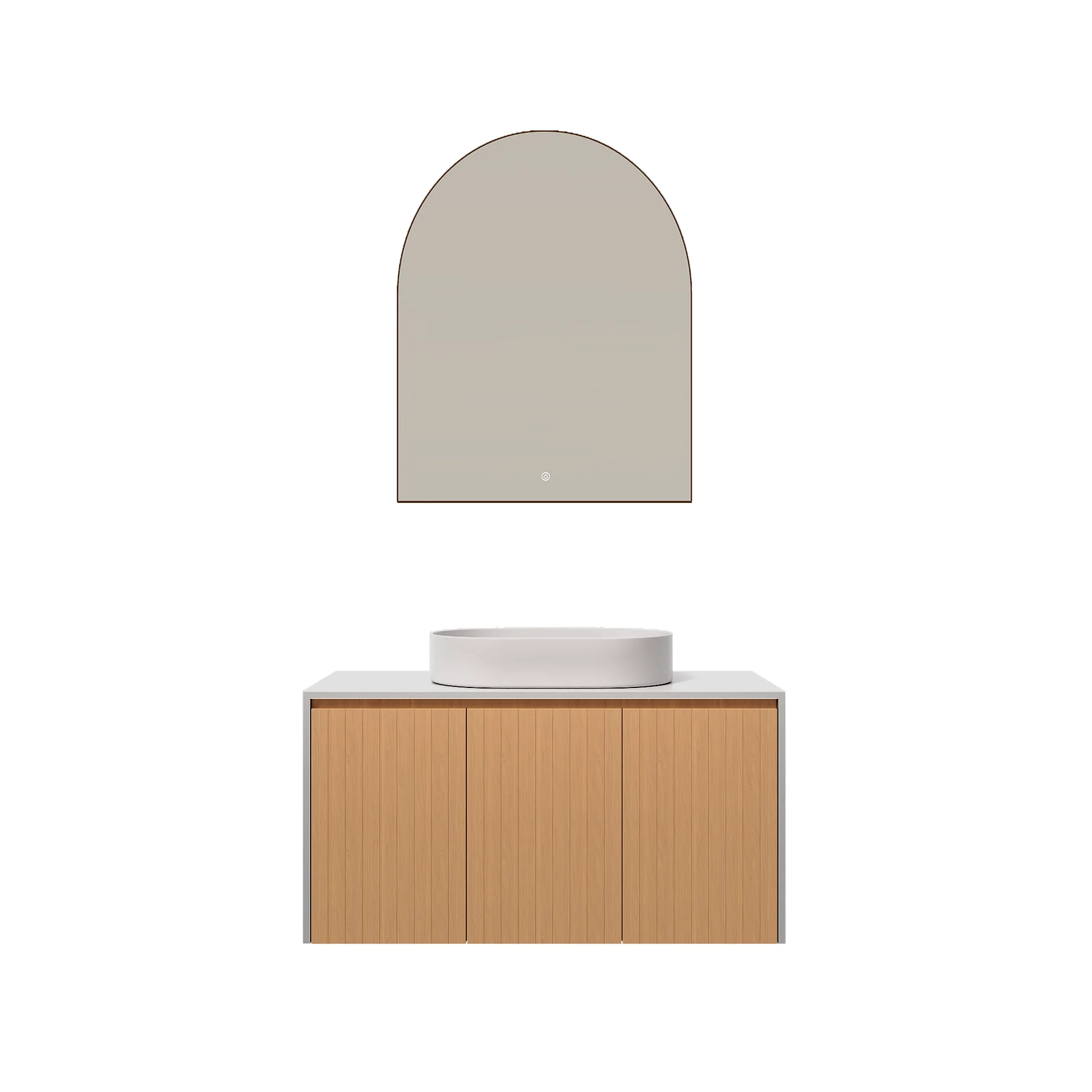 Linea 48″ Oak Floating Vanity view 3