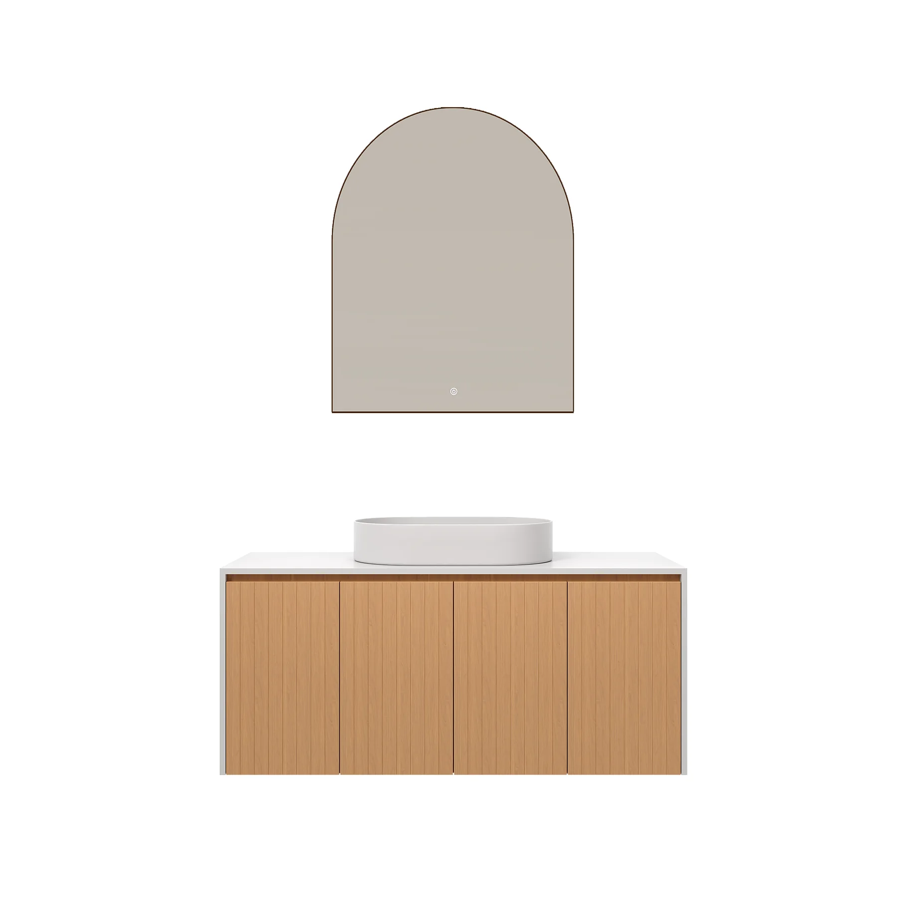 Linea 48″ Oak Floating Vanity view 4