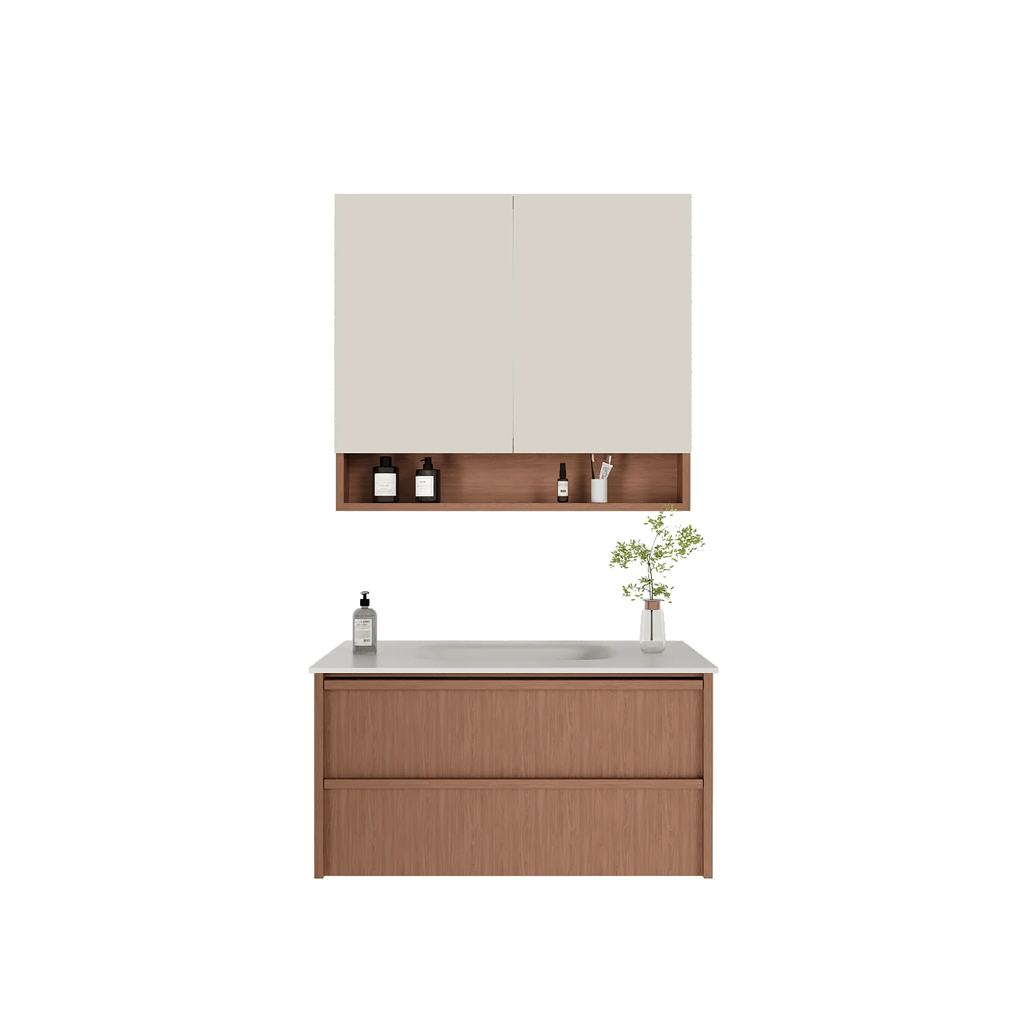 Nordic 60″ Teak Floating Double Vanity view 2