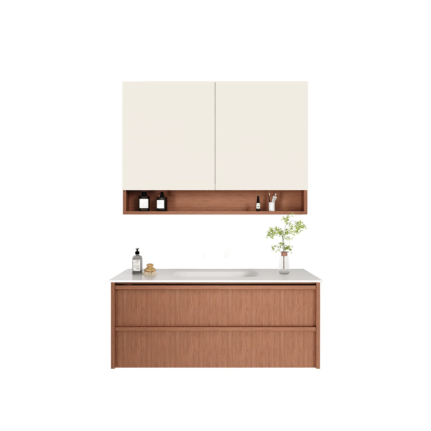 Nordic 60″ Teak Floating Double Vanity view 3