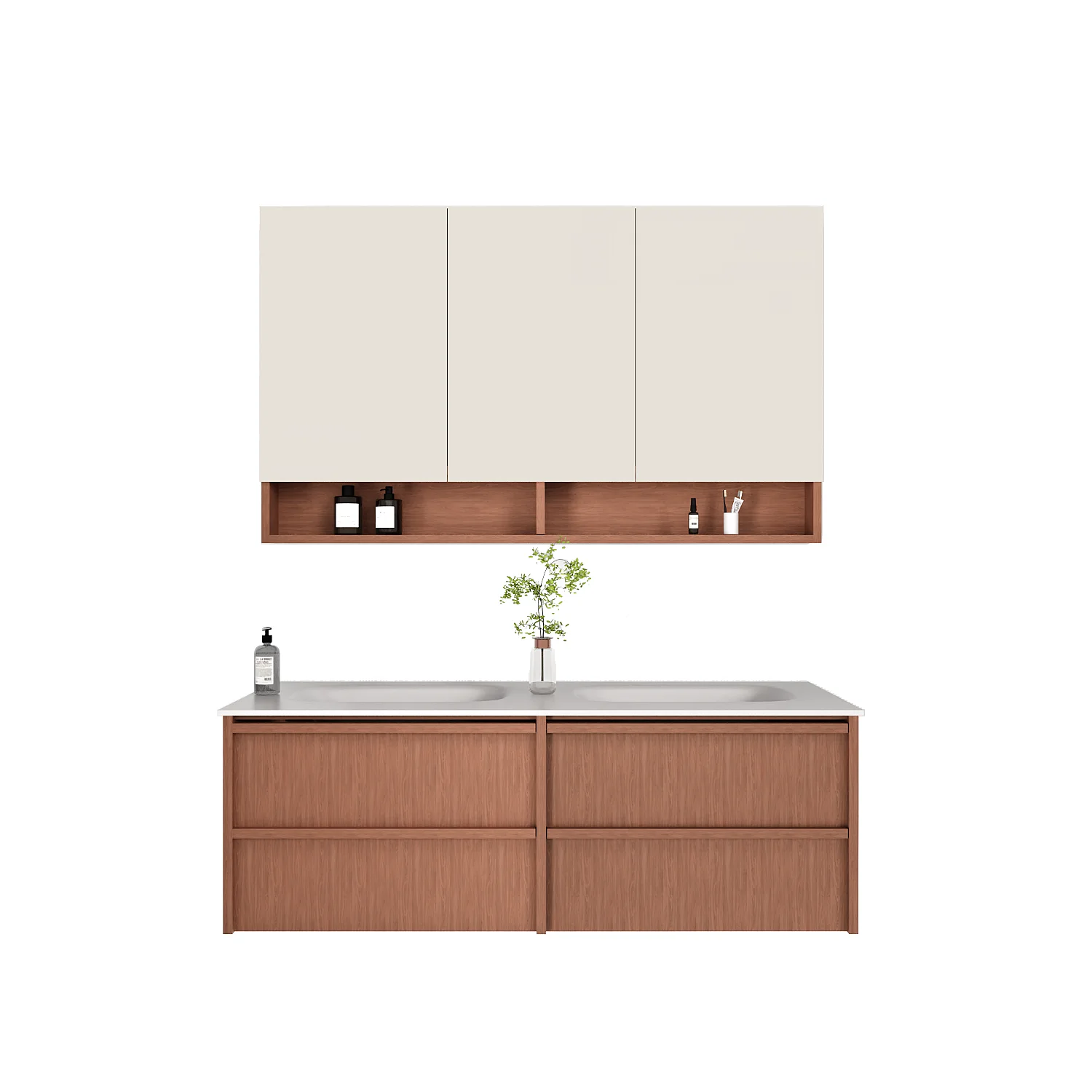 Nordic 60″ Teak Floating Double Vanity view 4