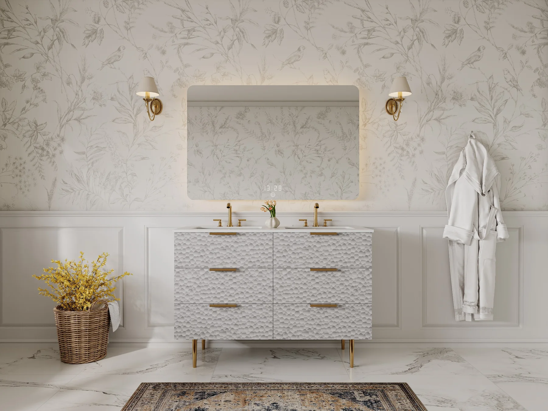 Pebble 24″ White Textured Vanity view 2