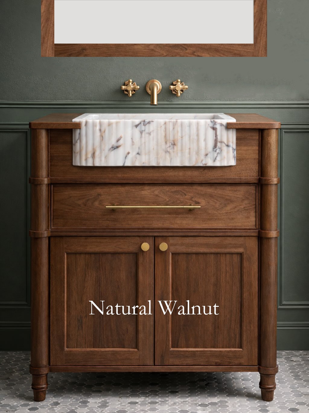Camden Farmhouse Vanity with marble apron sink