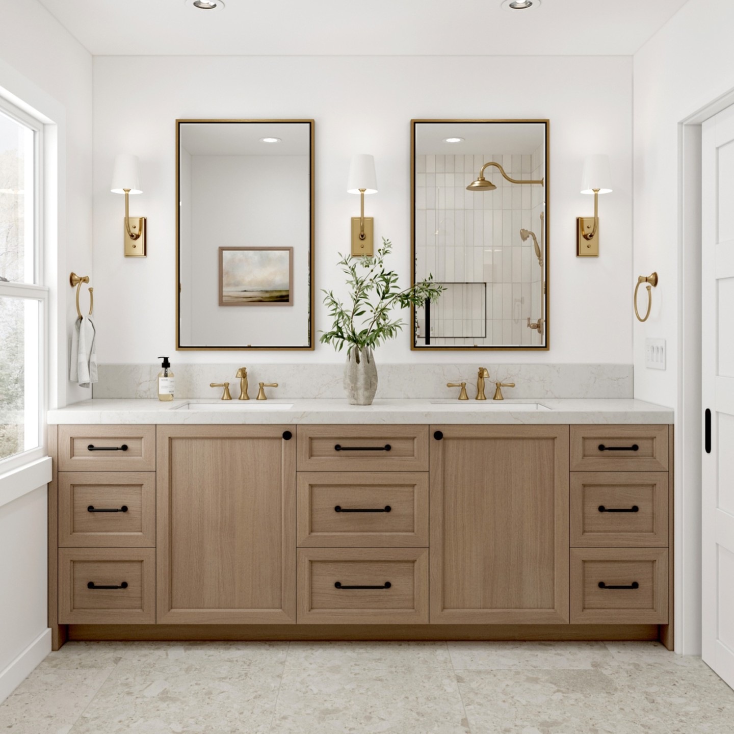 Sonoma Grand Vanity in solid oak