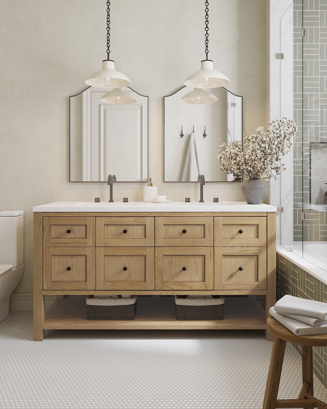 Willow Grove Double Vanity in natural ash