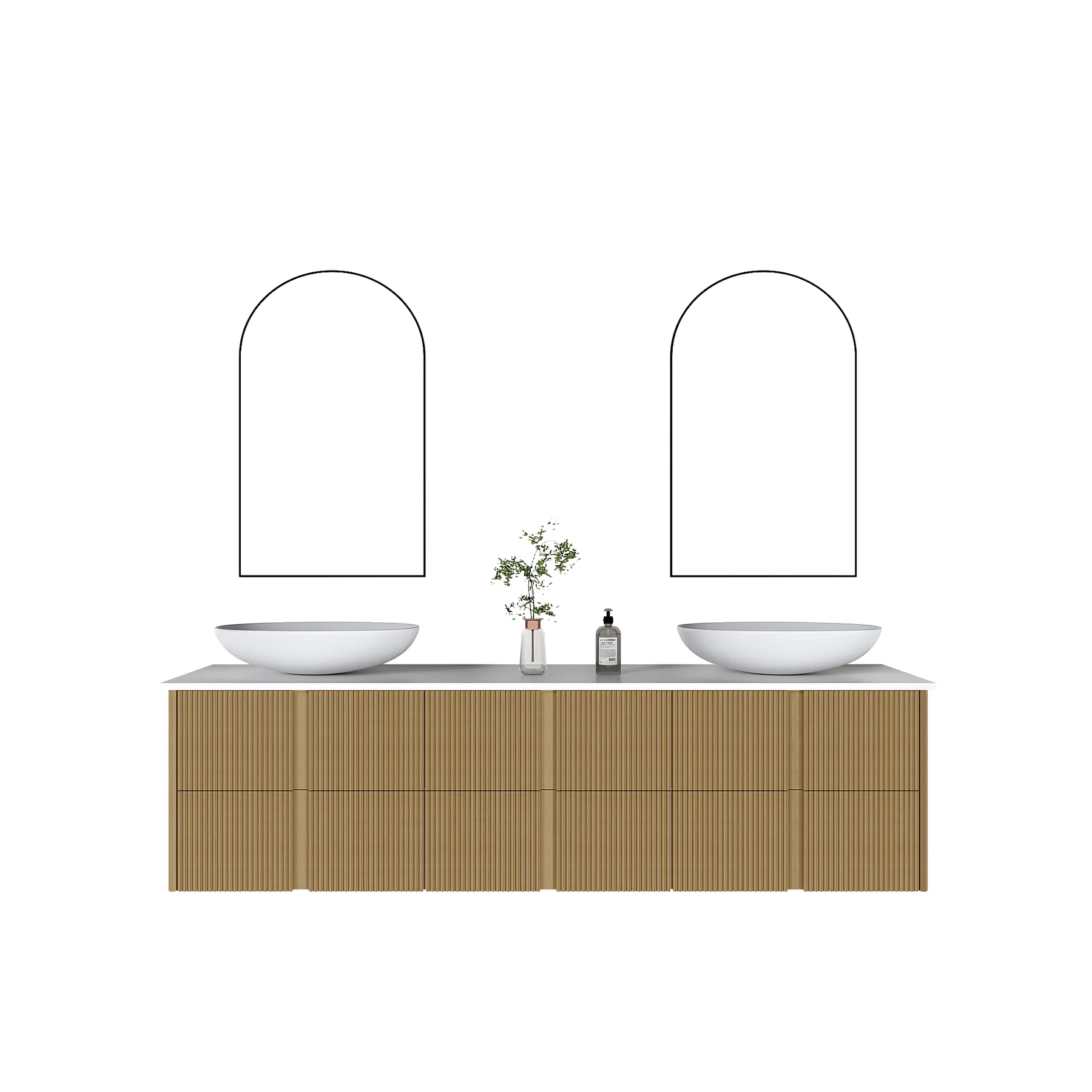 Reed 72″ Ash Fluted Double Vanity view 2