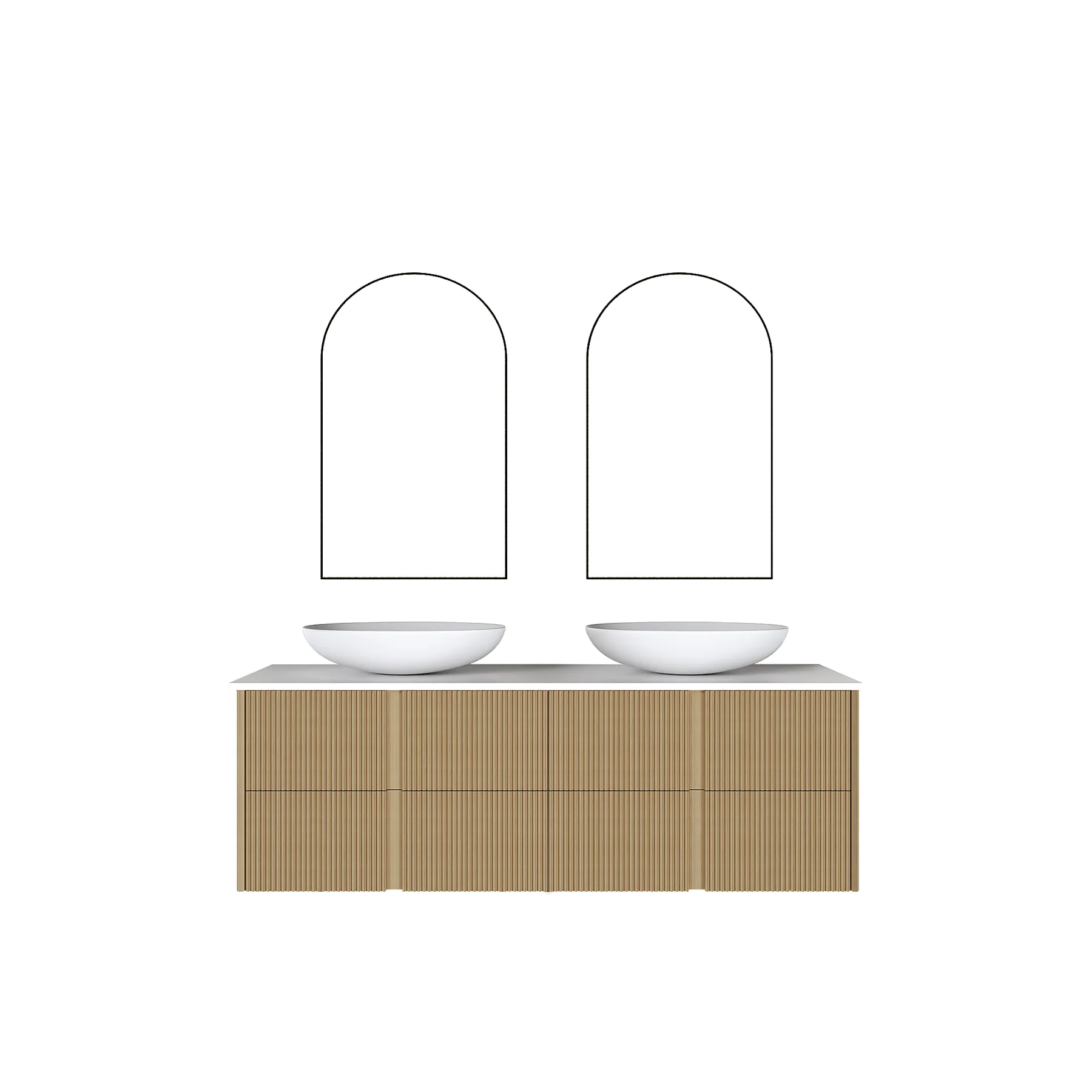 Reed 72″ Ash Fluted Double Vanity view 3