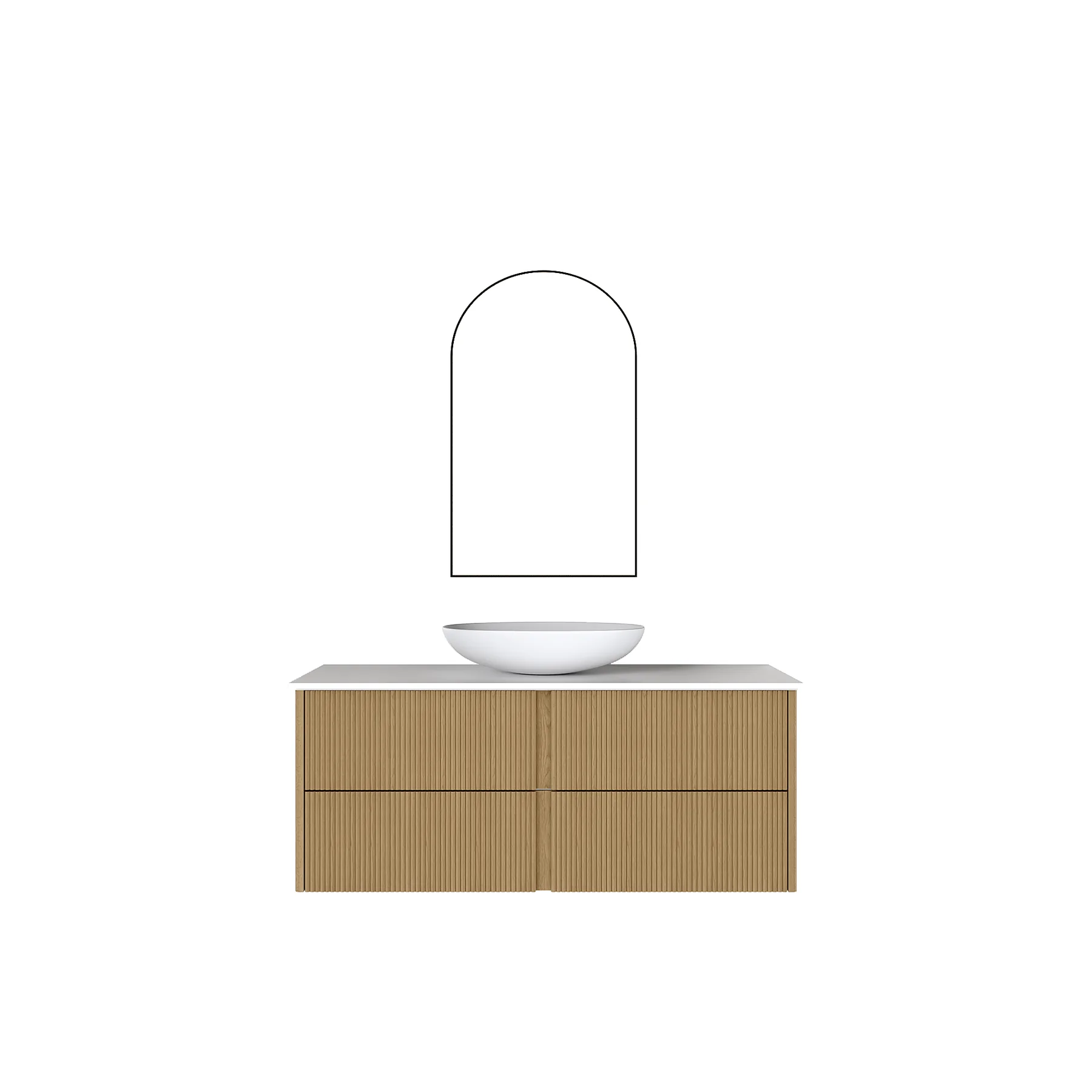 Reed 72″ Ash Fluted Double Vanity view 5