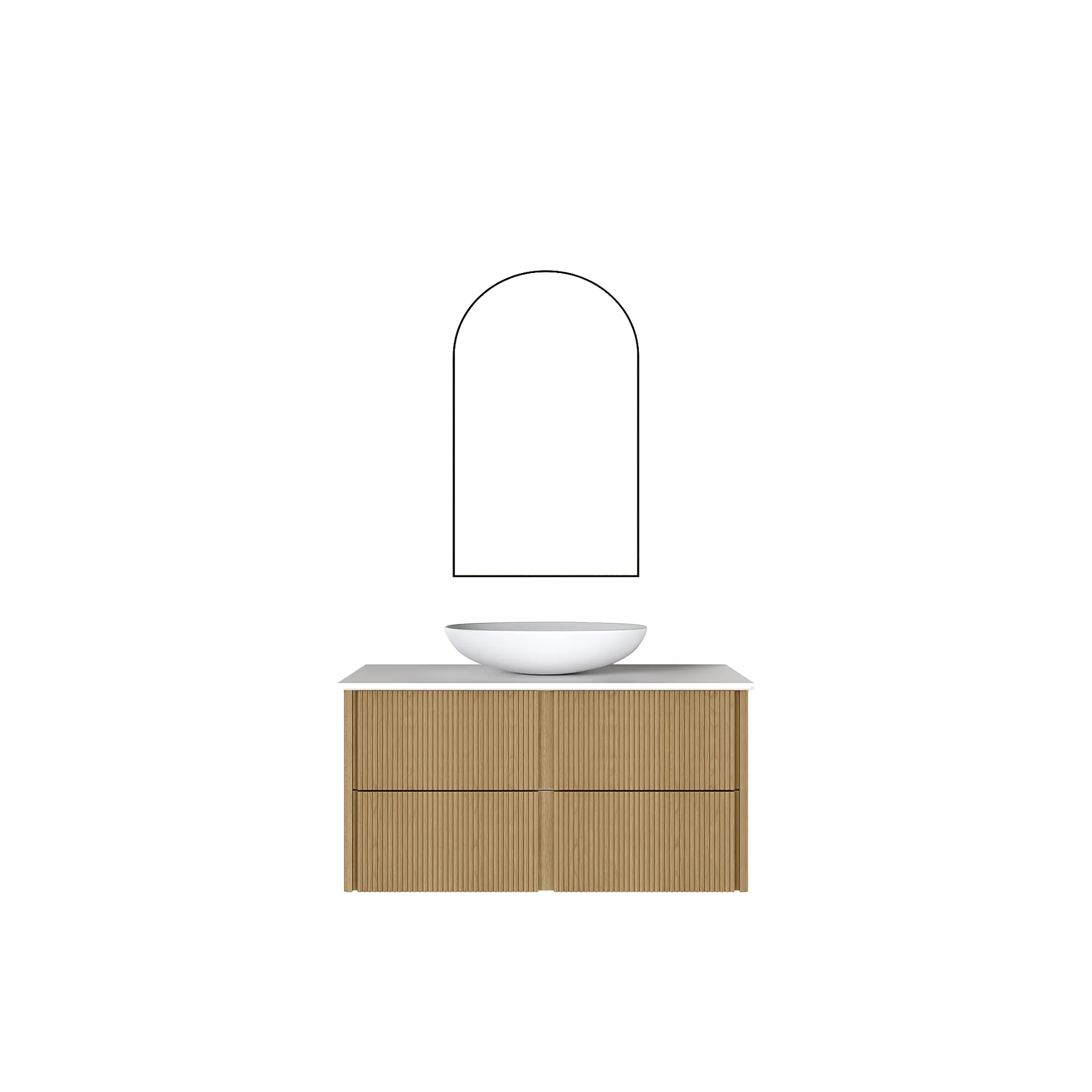 Reed 72″ Ash Fluted Double Vanity view 6
