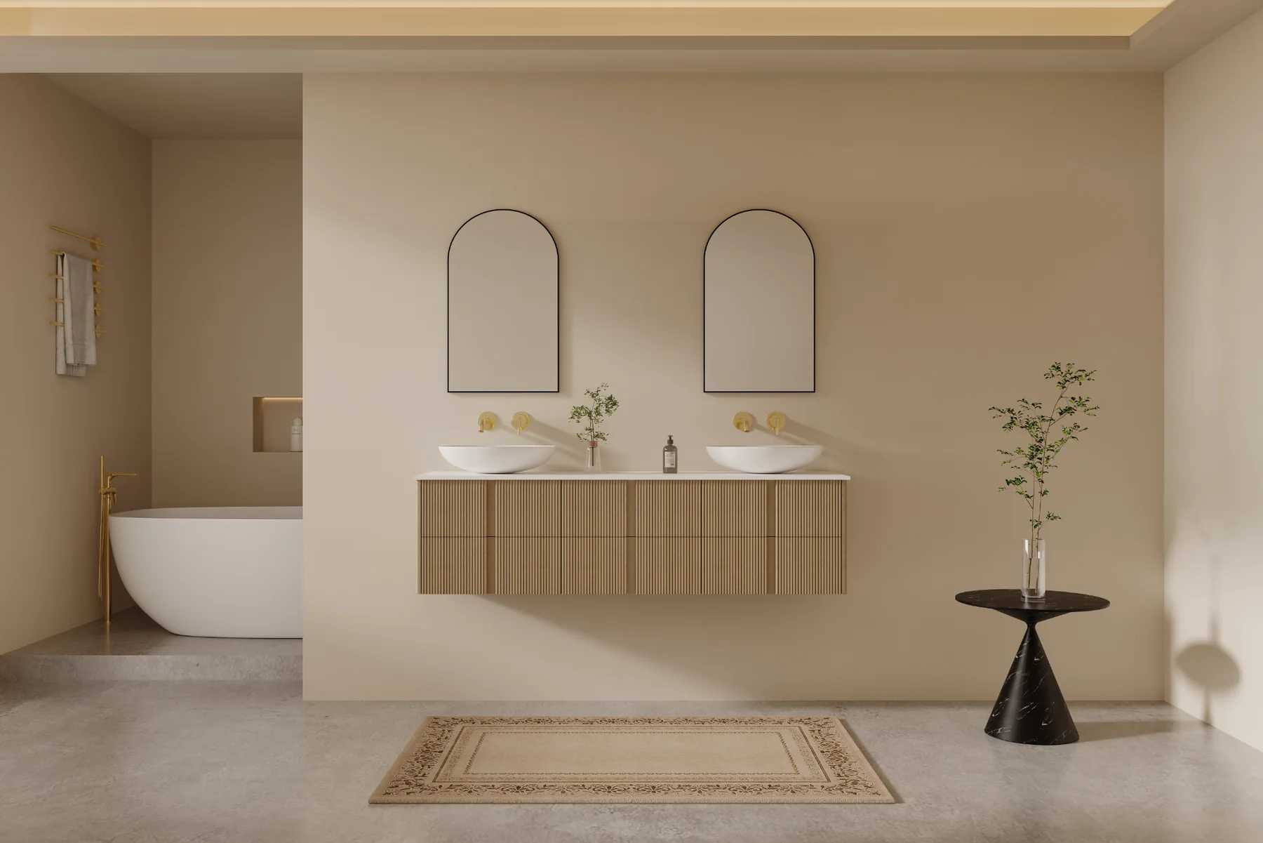 Reed 72″ Ash Fluted Double Vanity view 7