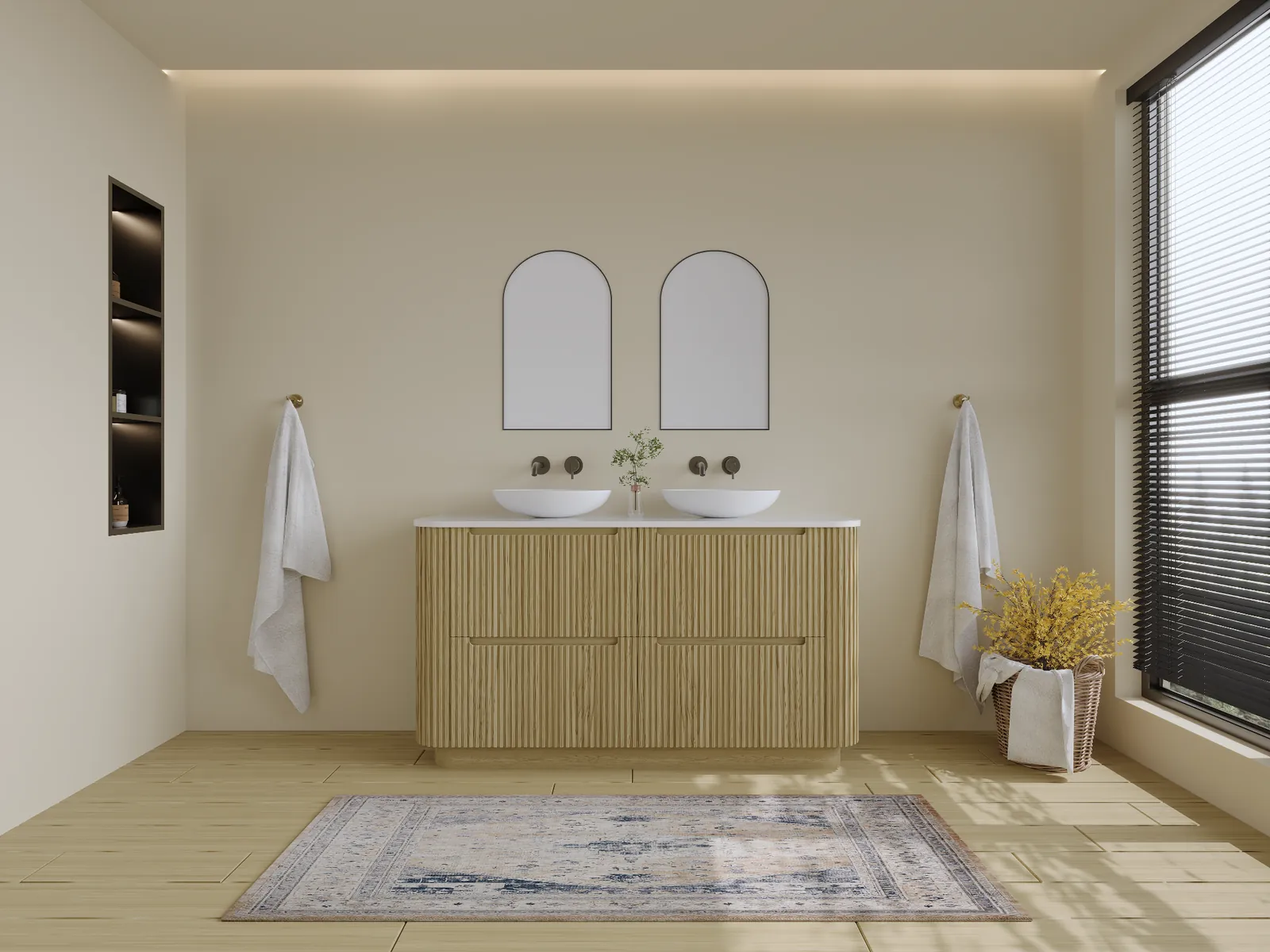 Riva 60″ Natural Oak Double Vanity