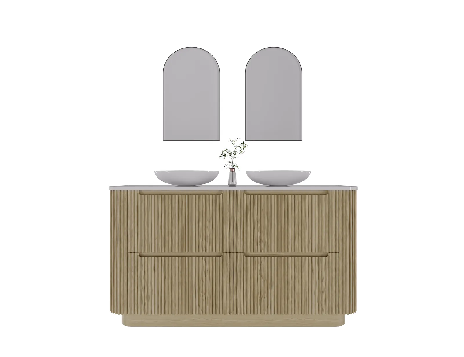 Riva 60" Natural Oak Double Bathroom Vanity view 2