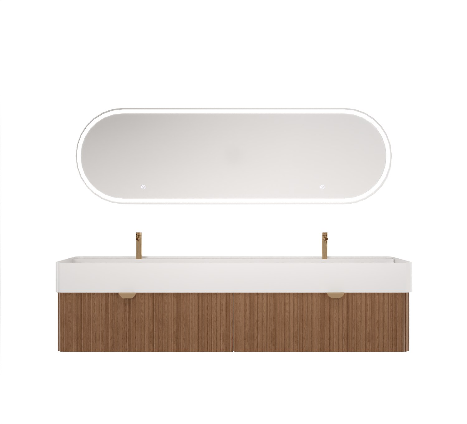 Riva 72-inch Walnut Floating Double Vanity view 2
