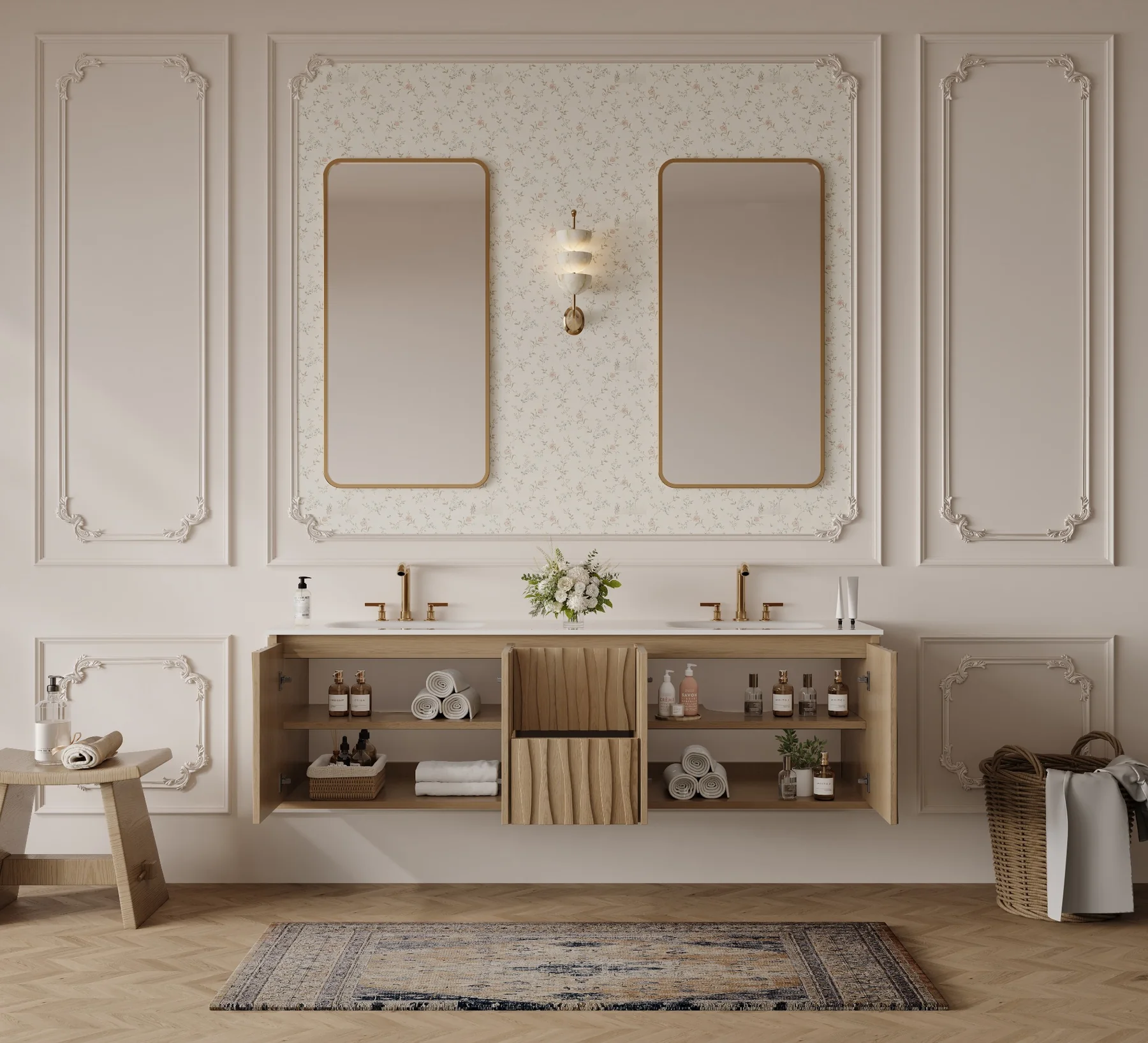 Sculpt 30″ Walnut Wave Vanity view 2