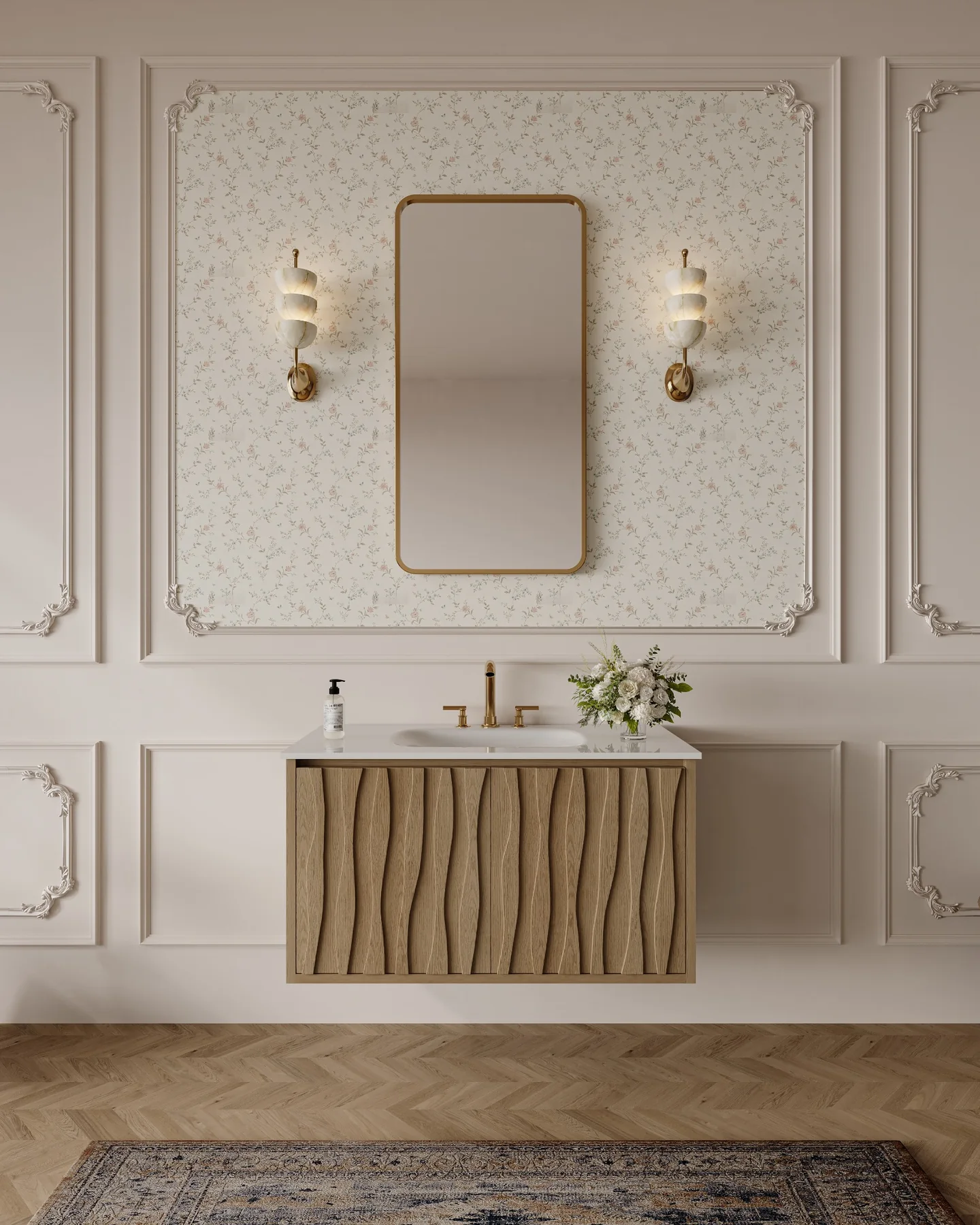 Sculpt 30″ Walnut Wave Vanity view 3