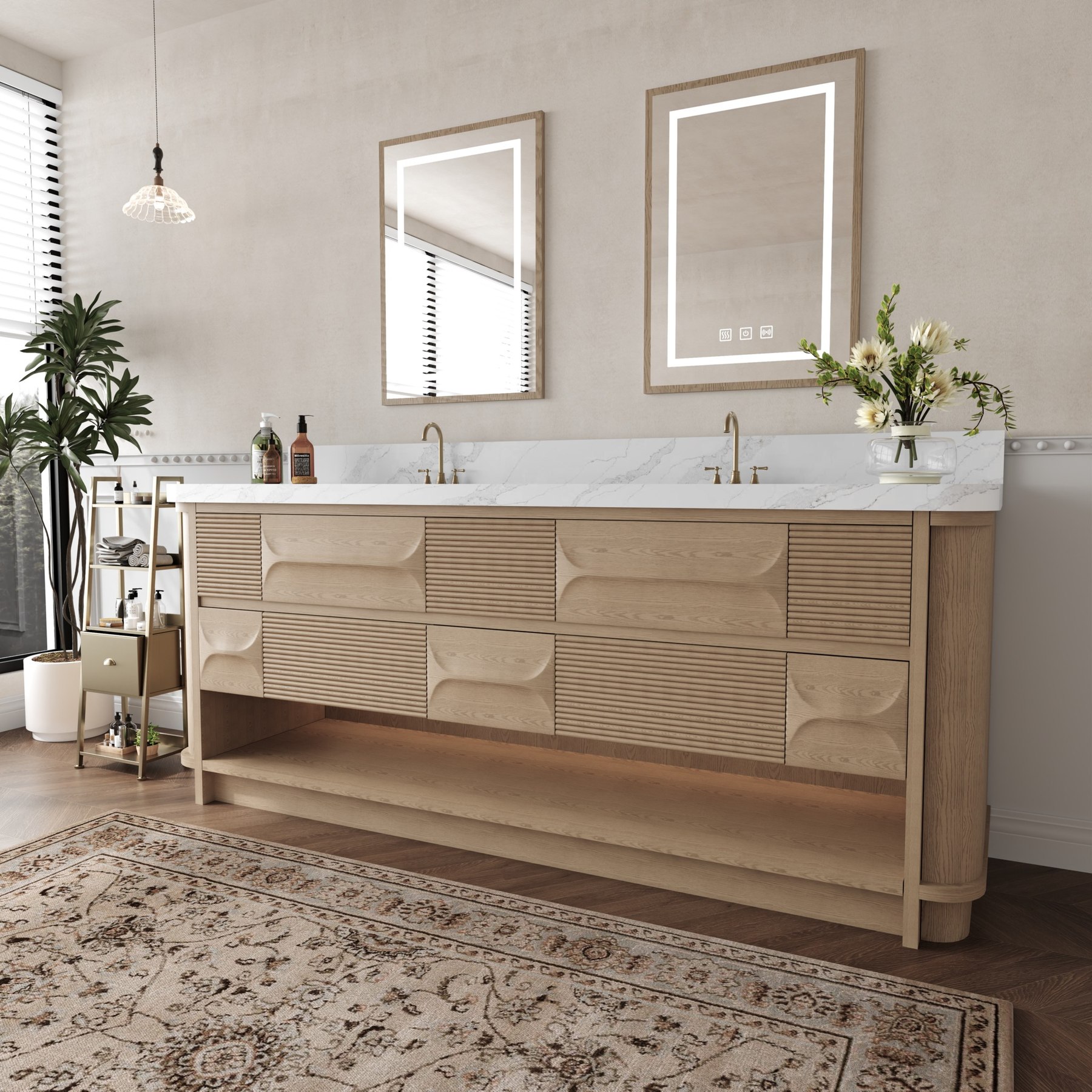 Solenne 84-inch Oak Double Vanity view 2