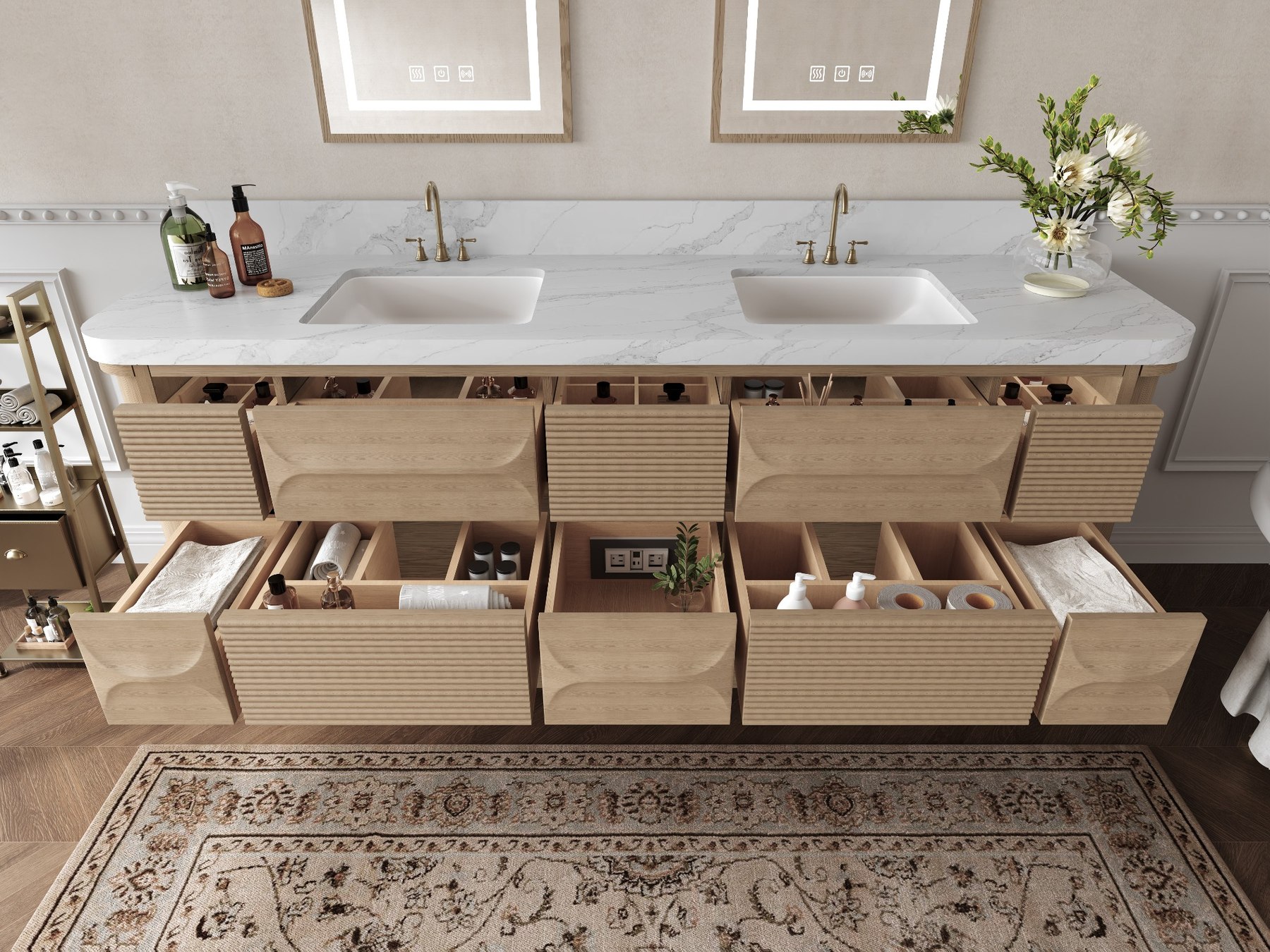 Solenne 84-inch Oak Double Vanity view 3