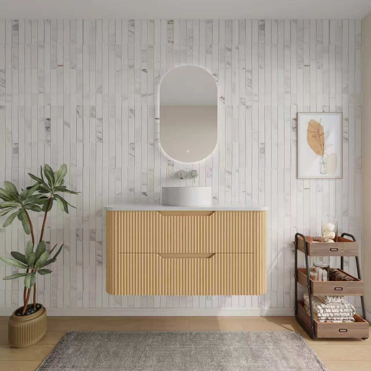 Wave Rattan Vanity