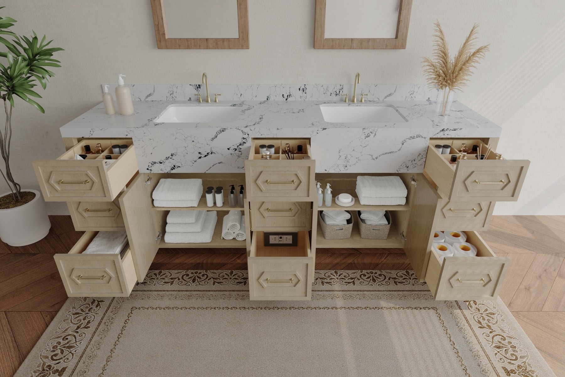 Verona Grand 84-inch Oak Double Vanity view 3